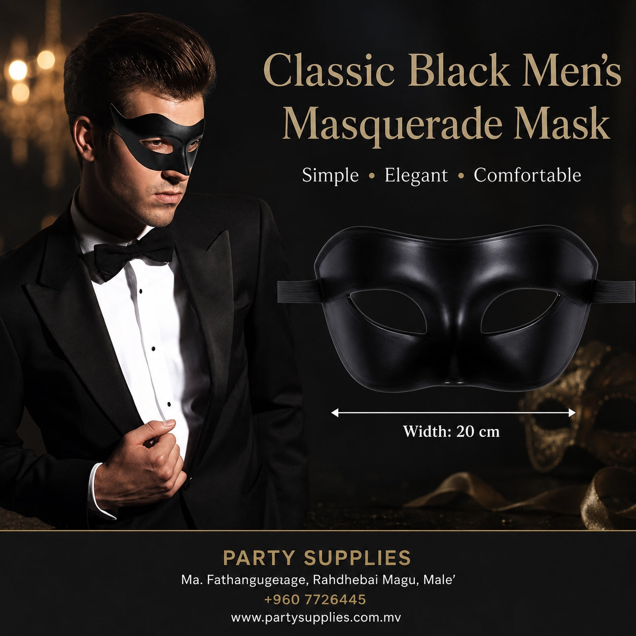 Black Men’s Masquerade Mask
