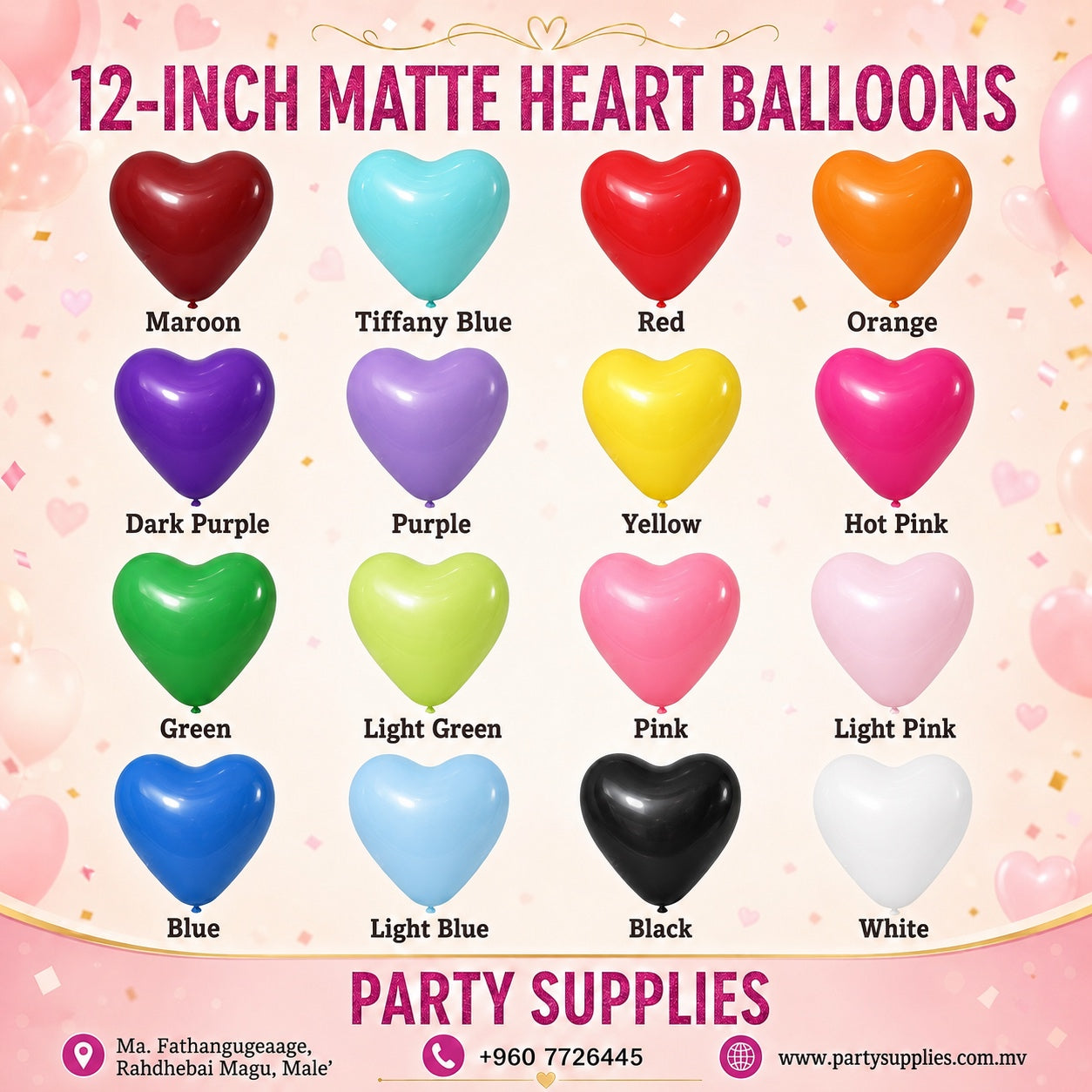 12inch Latex Heart Balloon