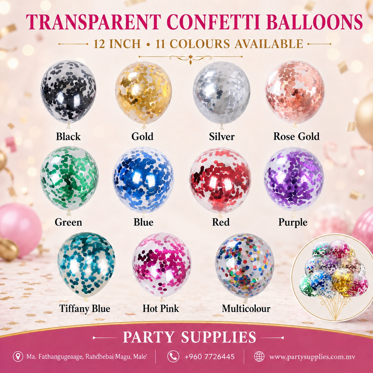 1pcs 12inch Confetti Balloon