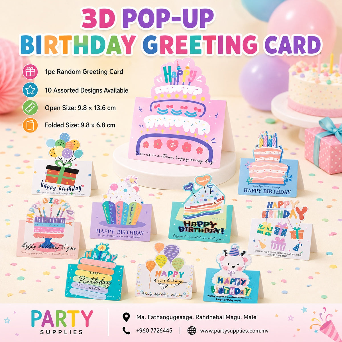 3D Pop-Up Birthday Greeting Card
