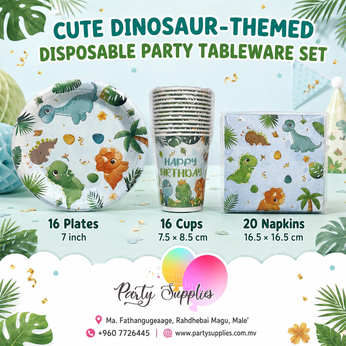 Green Dinosaur Theme Dinnerware Set