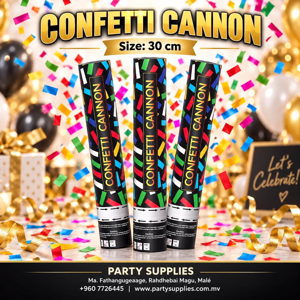 30cm Confetti Cannons Party Poppers