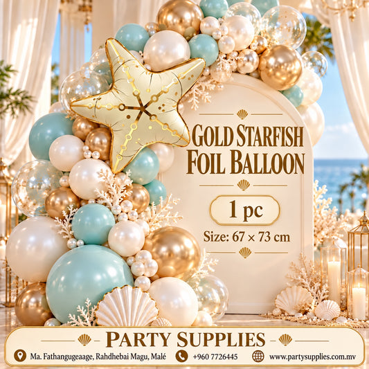 Gold Starfish Foil Balloon