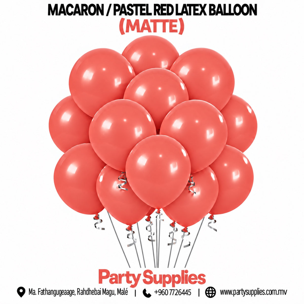 Macaron / Pastel Red Latex Balloons