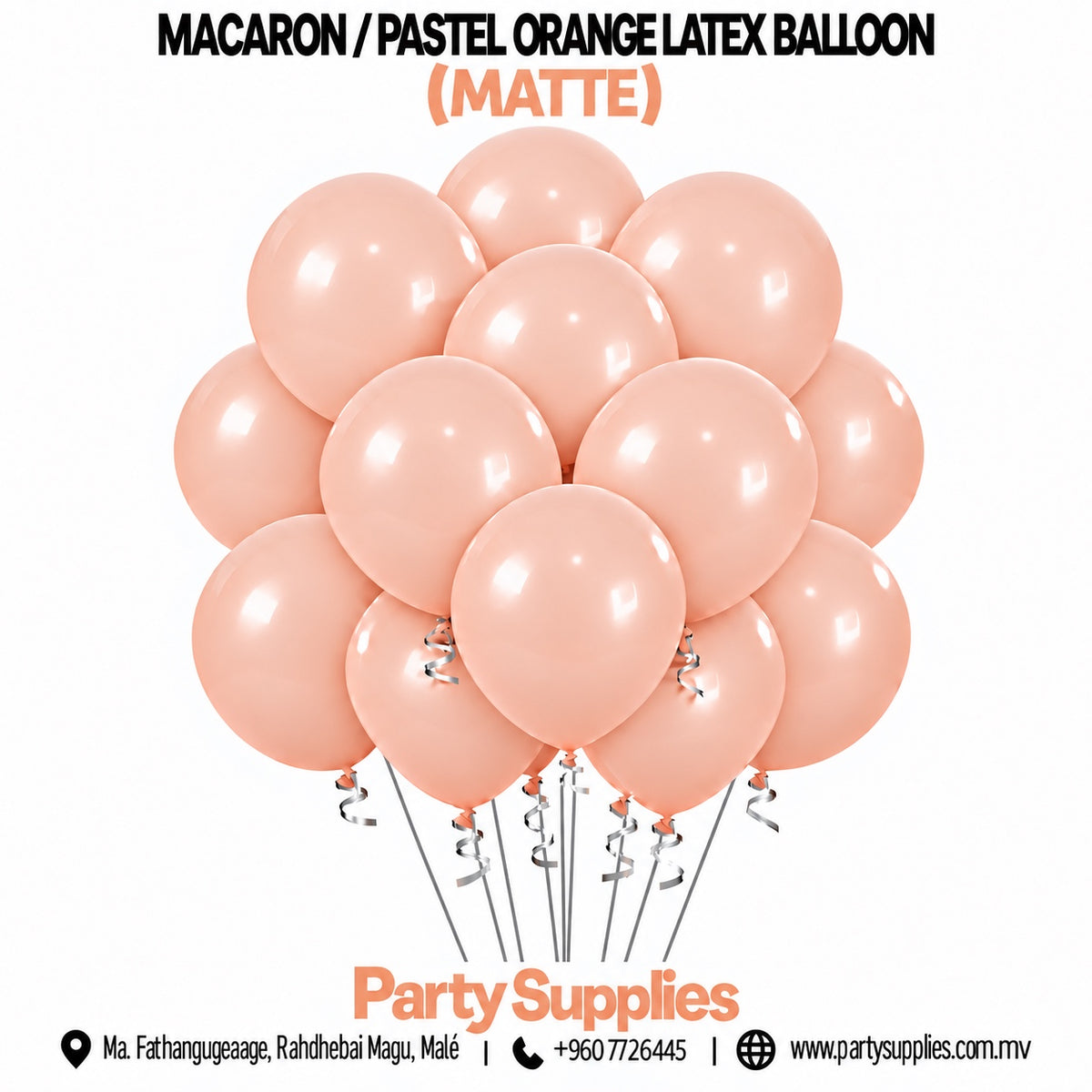 Macaron / Pastel Orange Latex Balloons
