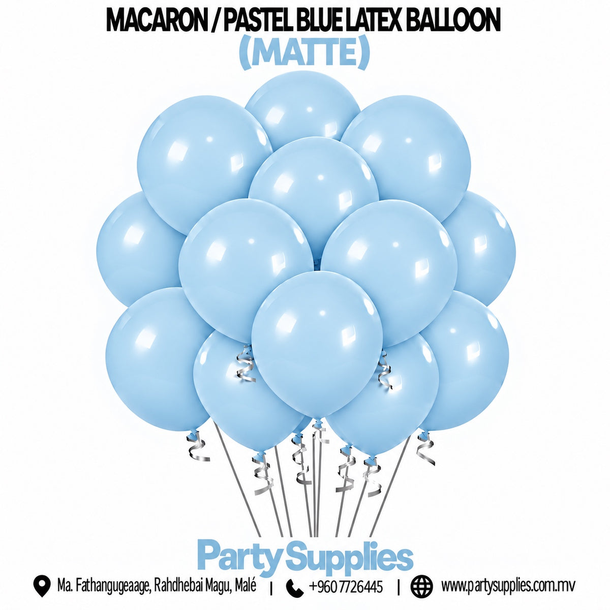 Macaron / Pastel Blue Latex Balloons