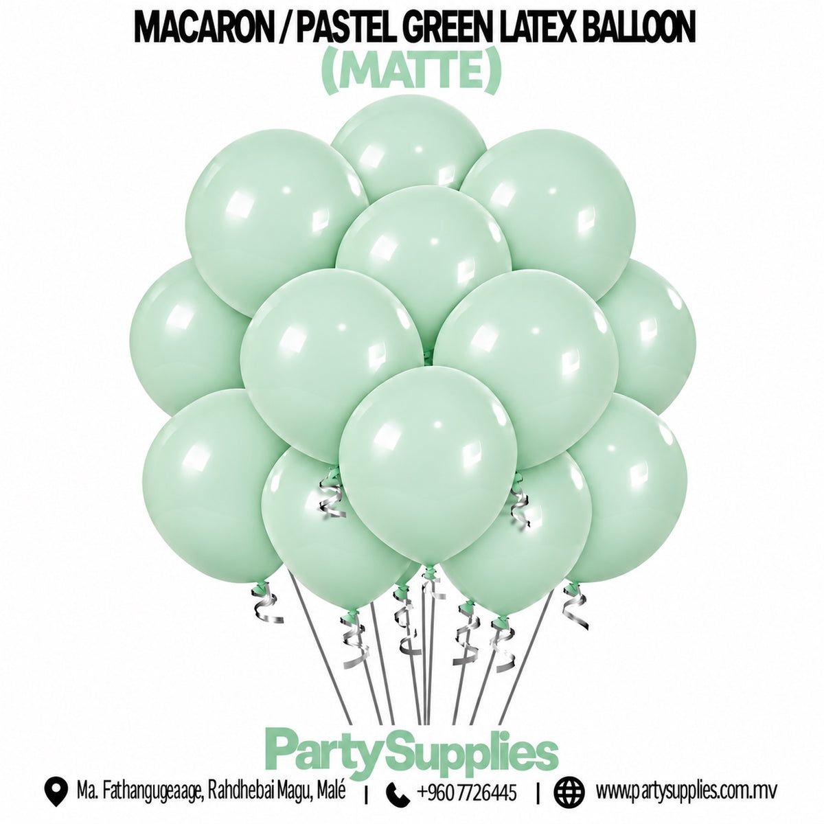 Macaron/Pastel Green Latex Balloons (Matte)