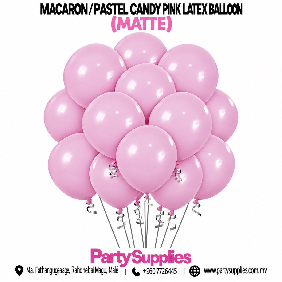 Macaron/Pastel Candy Pink Latex Balloons (Matte)