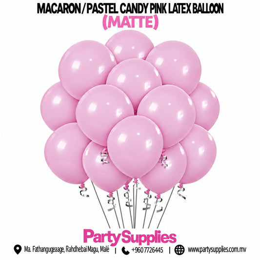 Pastel Candy Pink Latex Balloons (Matte)