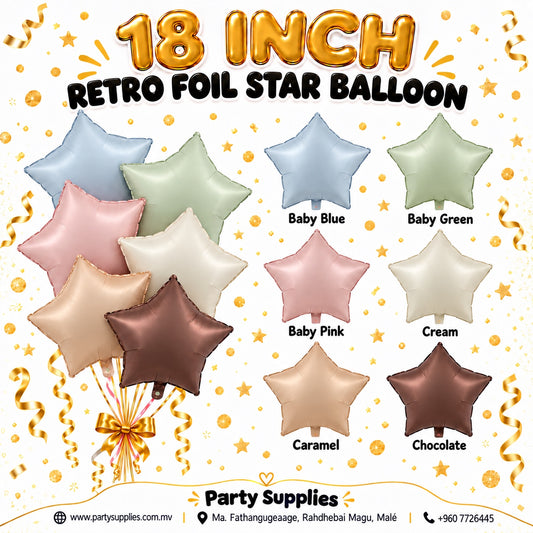 18-inch Retro Foil Star Balloons