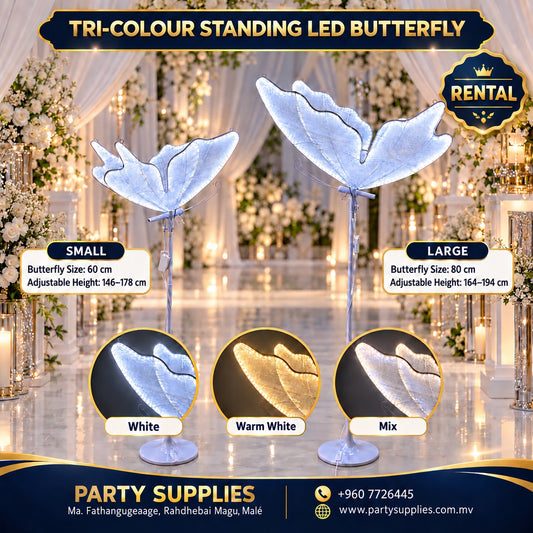 Tri-Colour Standing LED Butterfly for the Rent