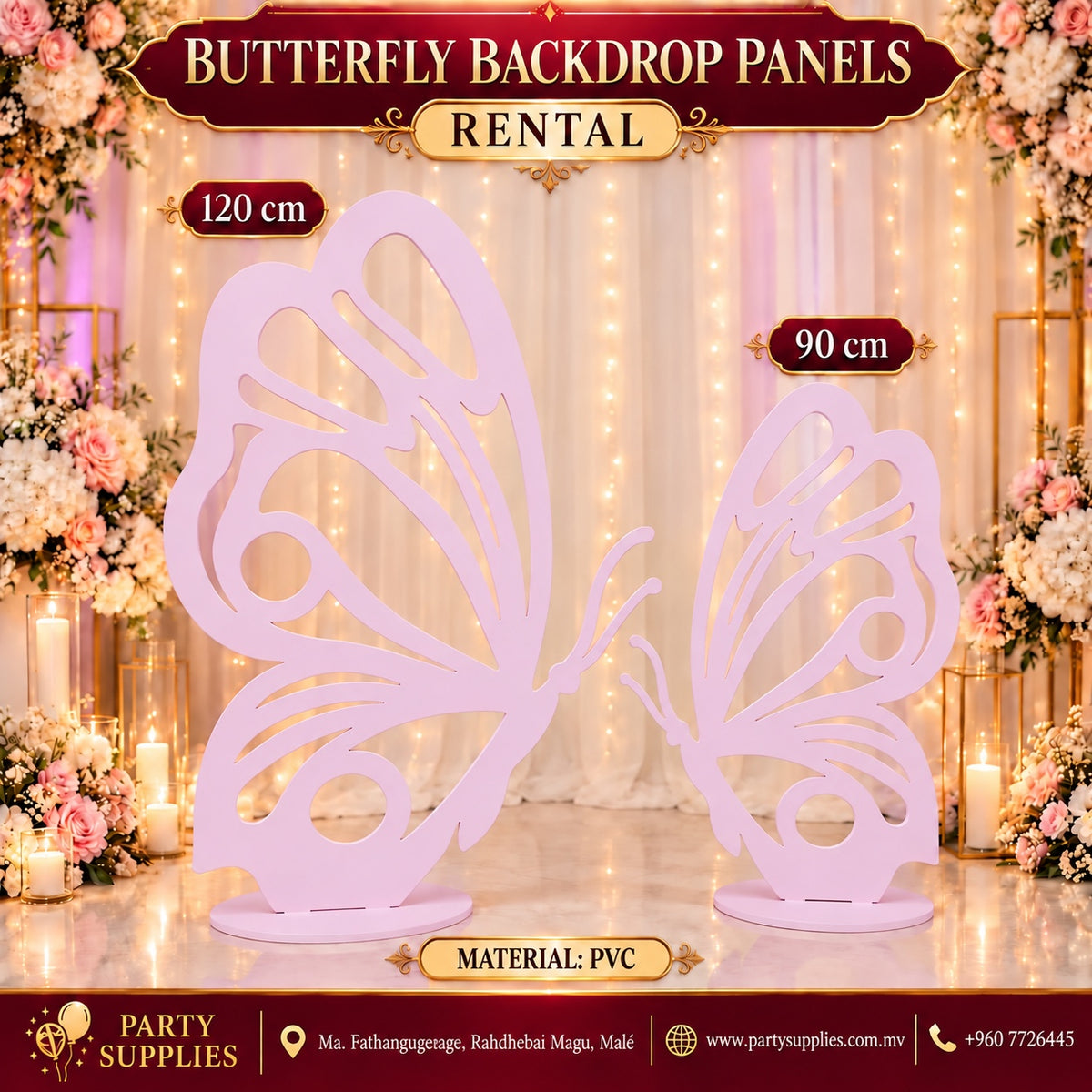 Pink Butterfly Backdrop Panels for RENT