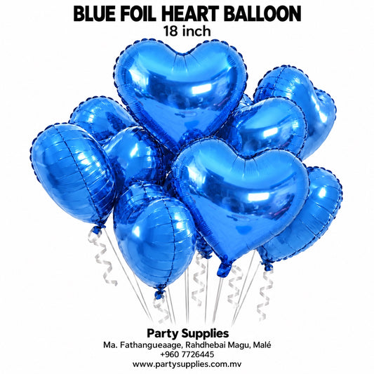Blue Heart Foil Balloon — 18 Inch