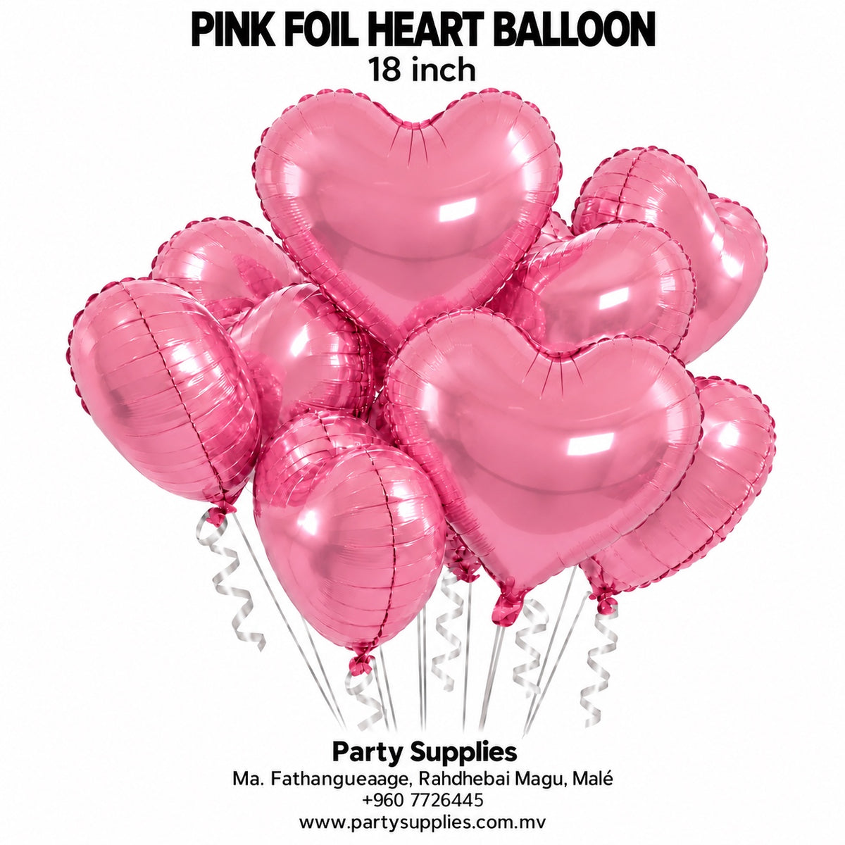 Pink Heart Foil Balloon — 18 Inch