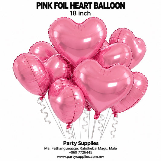 Pink Heart Foil Balloon — 18 Inch
