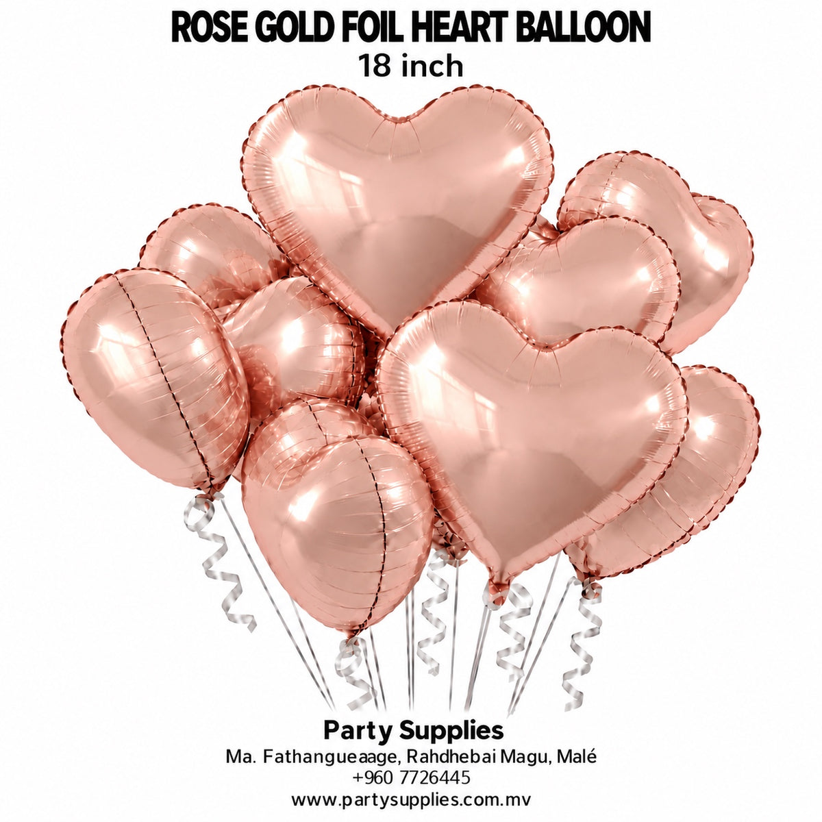 18-inch Rose Gold Foil Heart Balloon