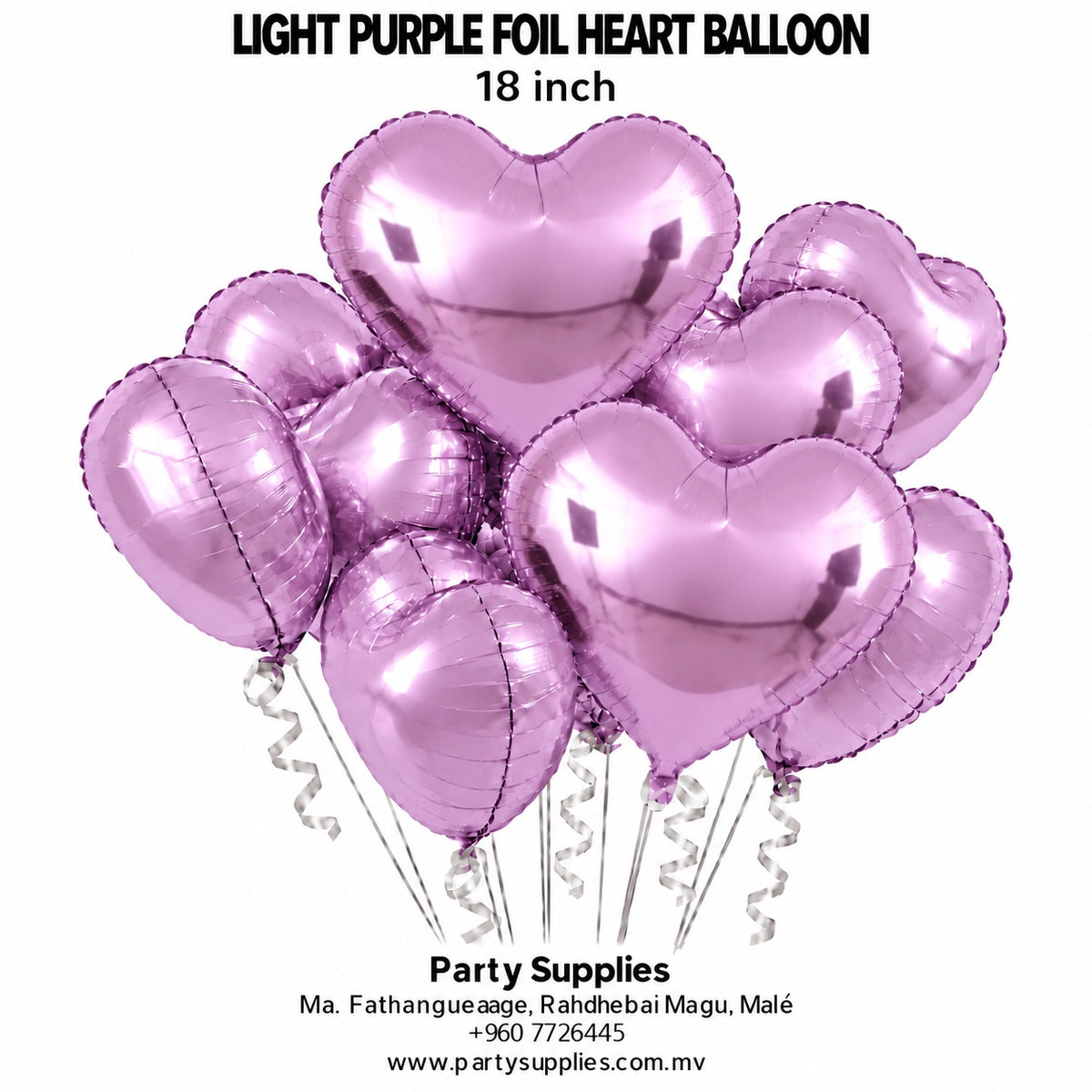18-inch Light Purple Foil Heart Balloon