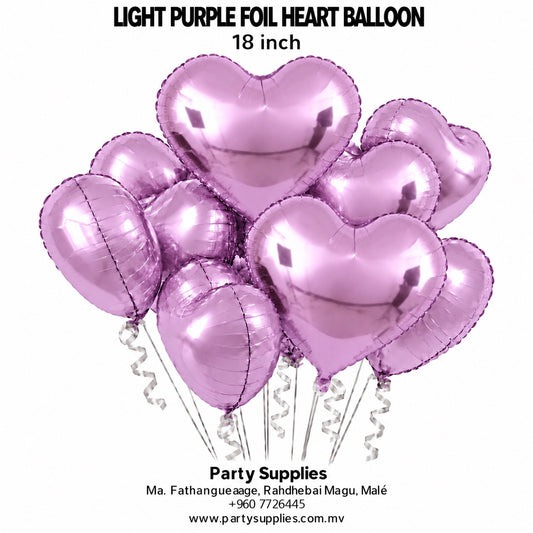 18-inch Light Purple Foil Heart Balloon