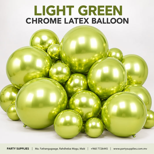 Chrome Light Green Metallic Latex Balloon