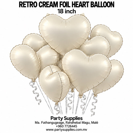 18-inch Retro Cream Foil Heart Balloon