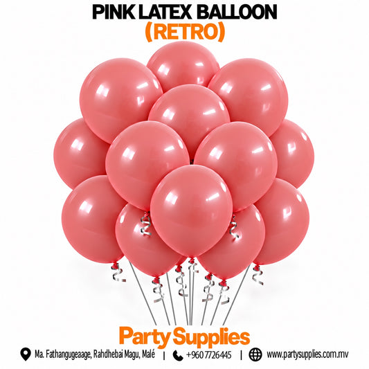 Retro Pink Latex Balloon
