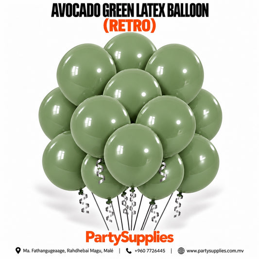 Avocado Green Retro Latex Balloons