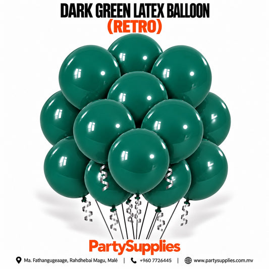 Dark Green Retro Latex Balloons