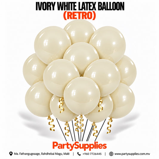 Ivory White Retro Latex Balloons