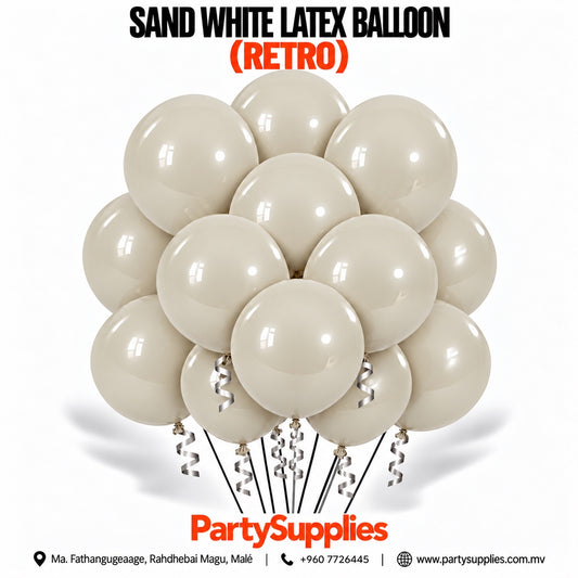Sand White Retro Latex Balloons